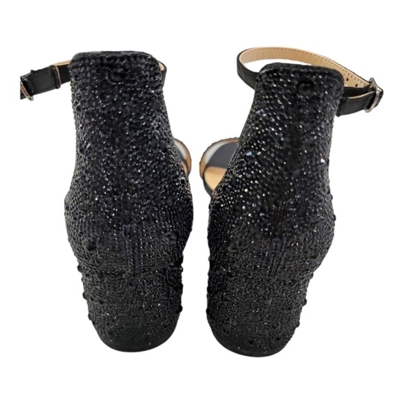 Betsy Johnson Black Rhinestone Encrusted Sandal - Picture 6 of 6